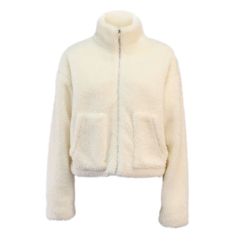 Premium Plush Lamb Wool Cardigan Jacket
