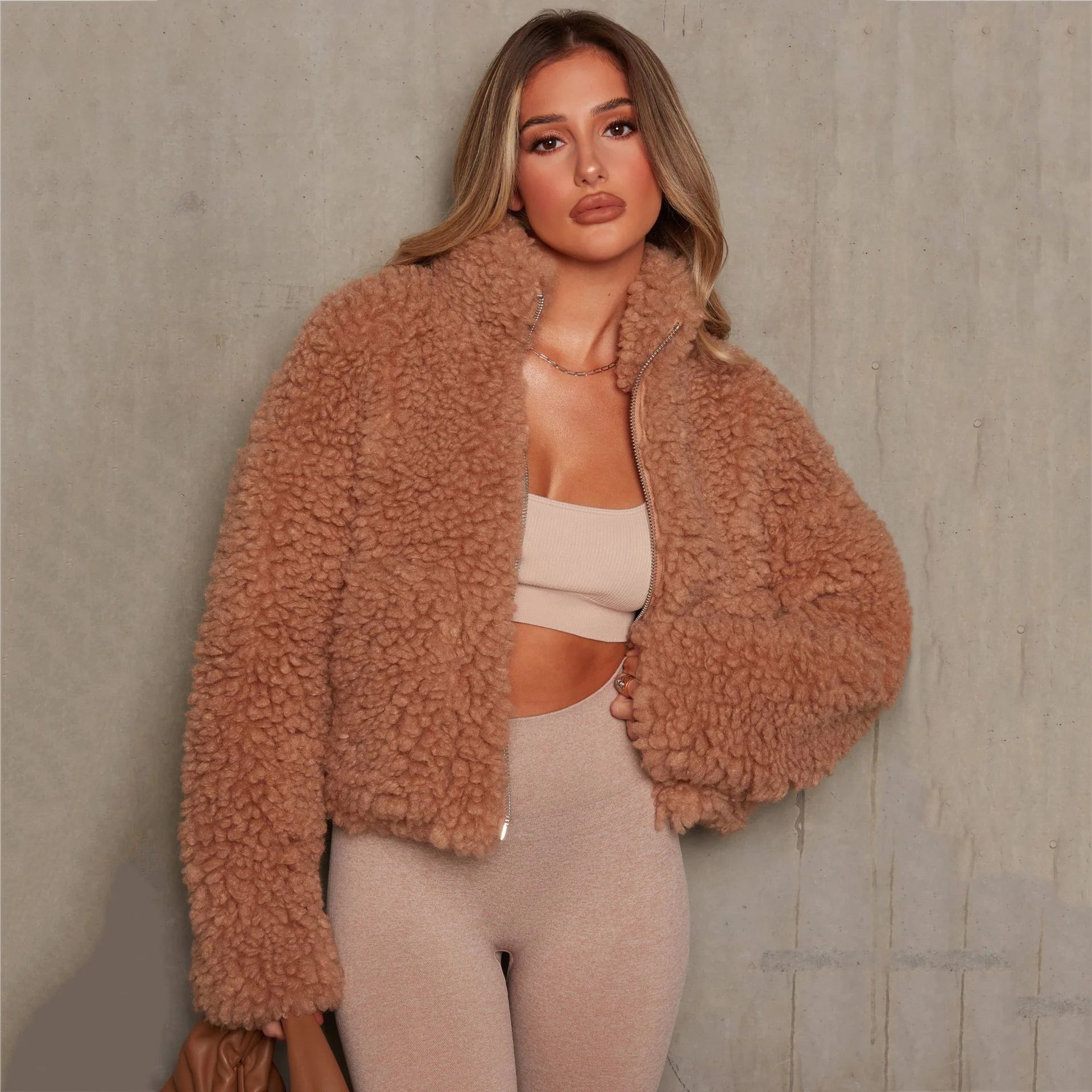Premium Plush Lamb Wool Cardigan Jacket