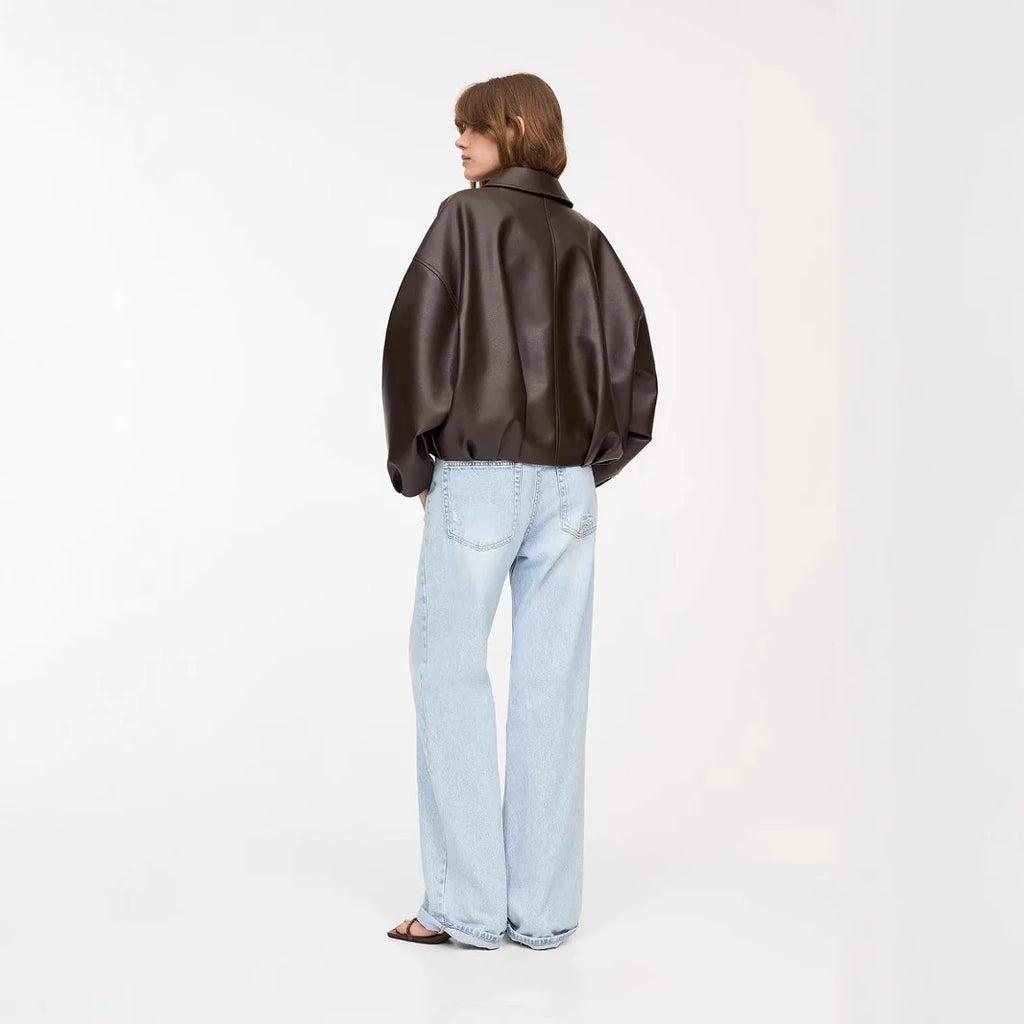 Retro Solid Color Casual Bomber Jacket